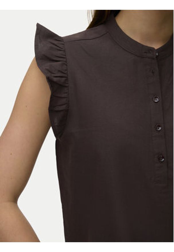 Vero Moda Bluzka Selma 10345667 Brązowy Regular Fit. Kolor: brązowy. Materiał: bawełna