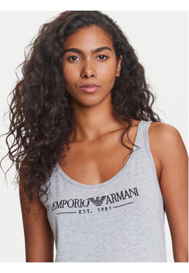 Emporio Armani Underwear Sukienka codzienna EW000494 AF10881 O8002 Szary Regular Fit. Okazja: na co dzień. Kolor: szary. Materiał: bawełna. Typ sukienki: proste. Styl: casual