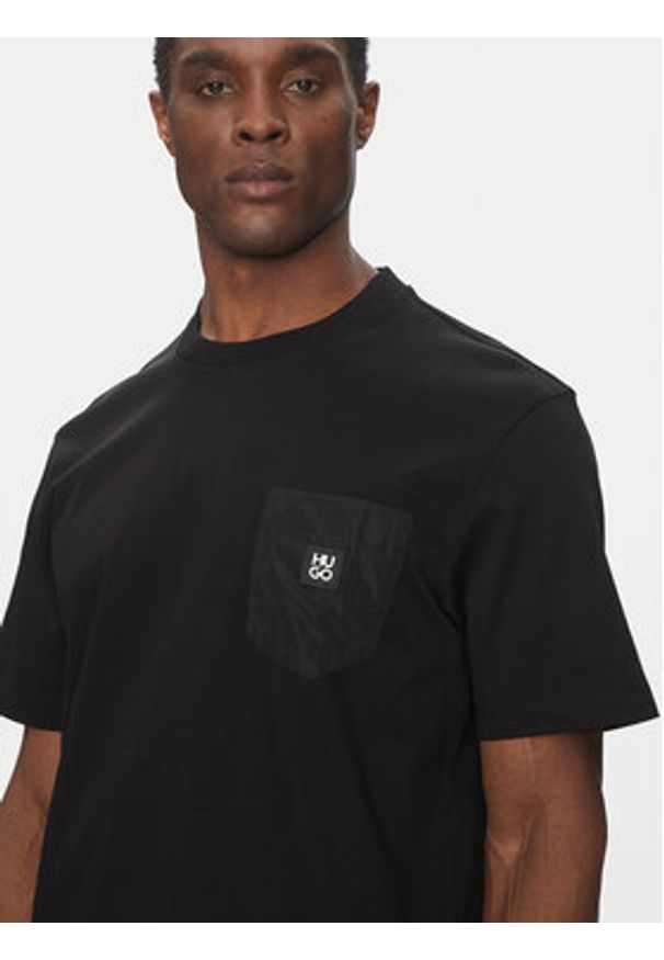 Hugo - HUGO T-Shirt Dombiro 50536347 Czarny Relaxed Fit. Kolor: czarny. Materiał: bawełna