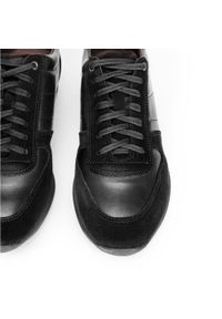 Wittchen - Męskie sneakersy z różnych skór czarne. Okazja: na co dzień. Nosek buta: okrągły. Kolor: czarny. Materiał: skóra, nubuk #8