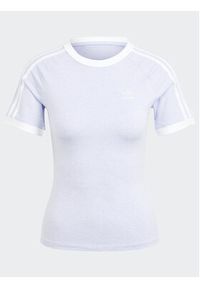 Adidas - adidas T-Shirt 3-Stripes IR8108 Fioletowy Slim Fit. Kolor: fioletowy. Materiał: bawełna #5