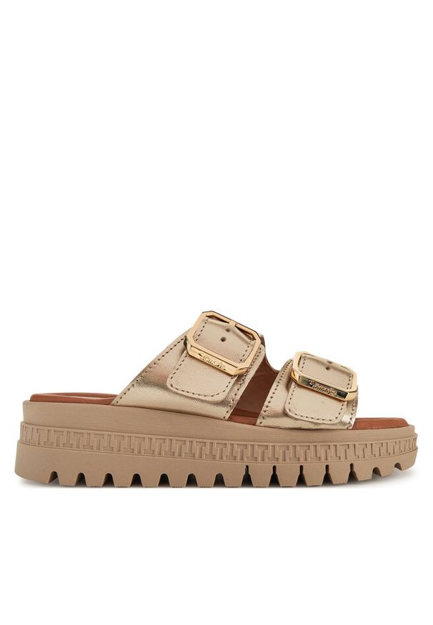 Klapki Tamaris. Kolor: złoty