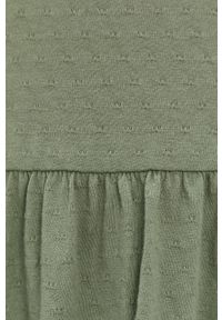 Jacqueline de Yong - Sukienka. Kolor: zielony. Materiał: tkanina. Długość rękawa: krótki rękaw. Wzór: gładki. Typ sukienki: rozkloszowane #4