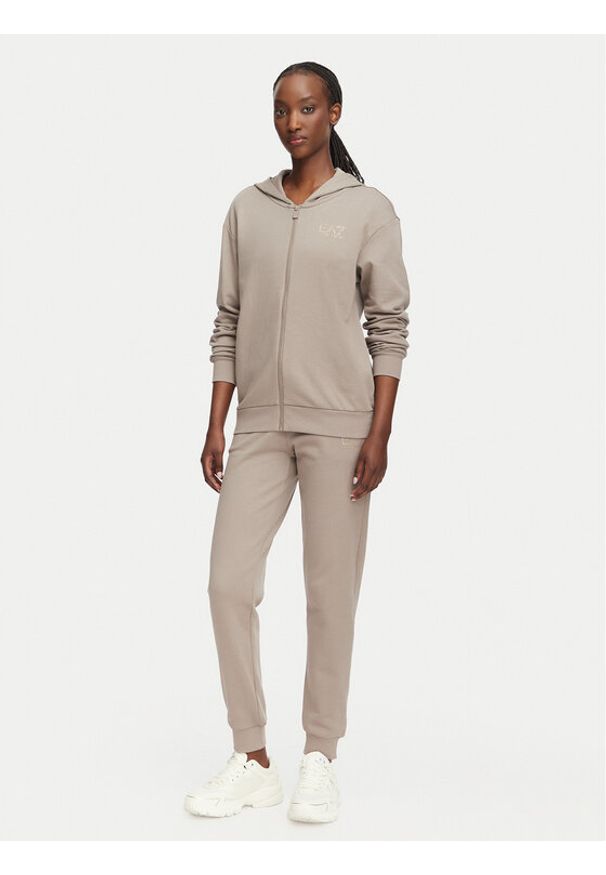EA7 Emporio Armani Dres 7W001369 AF12473 U6100 Beżowy Regular Fit. Kolor: beżowy. Materiał: bawełna