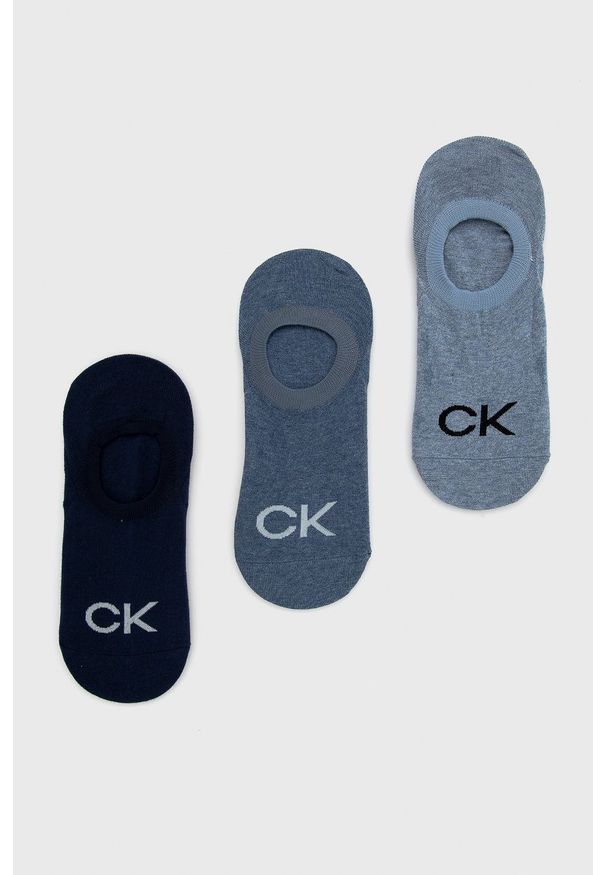 Calvin Klein skarpetki (3-pack) męskie kolor granatowy. Kolor: niebieski