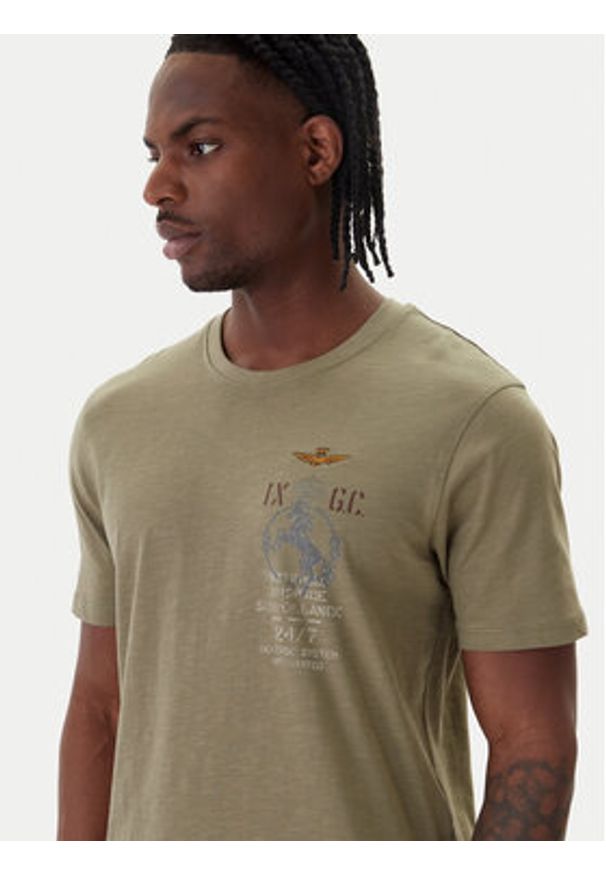 Aeronautica Militare T-Shirt 261TS2543UJ00686 Zielony Regular Fit. Kolor: zielony. Materiał: bawełna