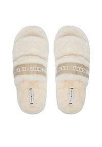 TOMMY HILFIGER - Tommy Hilfiger Kapcie Hilfiger Fur Slipper FW0FW08854 Biały. Kolor: biały. Materiał: materiał #4