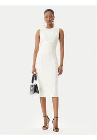 Elisabetta Franchi Sukienka koktajlowa AB76252E2 360 Biały Slim Fit. Kolor: biały. Materiał: wiskoza. Styl: wizytowy #2