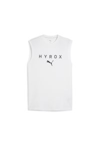 Puma - Męska koszulka bez rękawów PUMA × HYROX PUMA White. Kolor: biały. Długość rękawa: bez rękawów. Sport: bieganie
