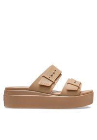Crocs Klapki Brooklyn Low Wedge Sandal W 207431 Khaki. Kolor: brązowy