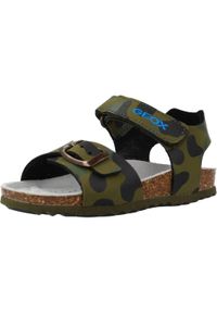 Geox - Sandały GEOX B SANDAL CHALKI BOY Zielony. Kolor: zielony. Materiał: syntetyk, tkanina. Sezon: lato