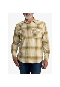 Koszula męska Carhartt Snap-Front Plaid Shirt. Okazja: na co dzień. Kolor: beżowy. Styl: casual