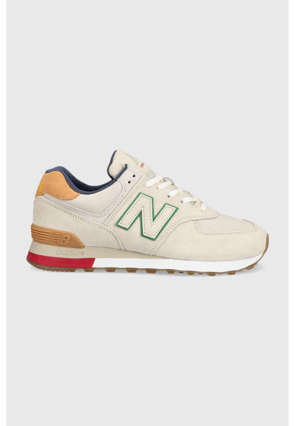 New Balance sneakersy ML574GE2 kolor beżowy. Nosek buta: okrągły. Zapięcie: sznurówki. Kolor: beżowy. Materiał: guma. Model: New Balance 574