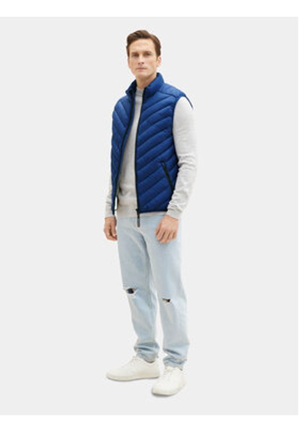 Tom Tailor Kamizelka 1036072 Niebieski Regular Fit. Kolor: niebieski. Materiał: syntetyk