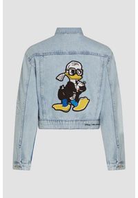 Karl Lagerfeld - KARL LAGERFELD Kurtka jeansowa damska KLxDisney, Rozmiar M. Kolor: niebieski. Materiał: jeans. Wzór: motyw z bajki, haft. Styl: klasyczny, elegancki