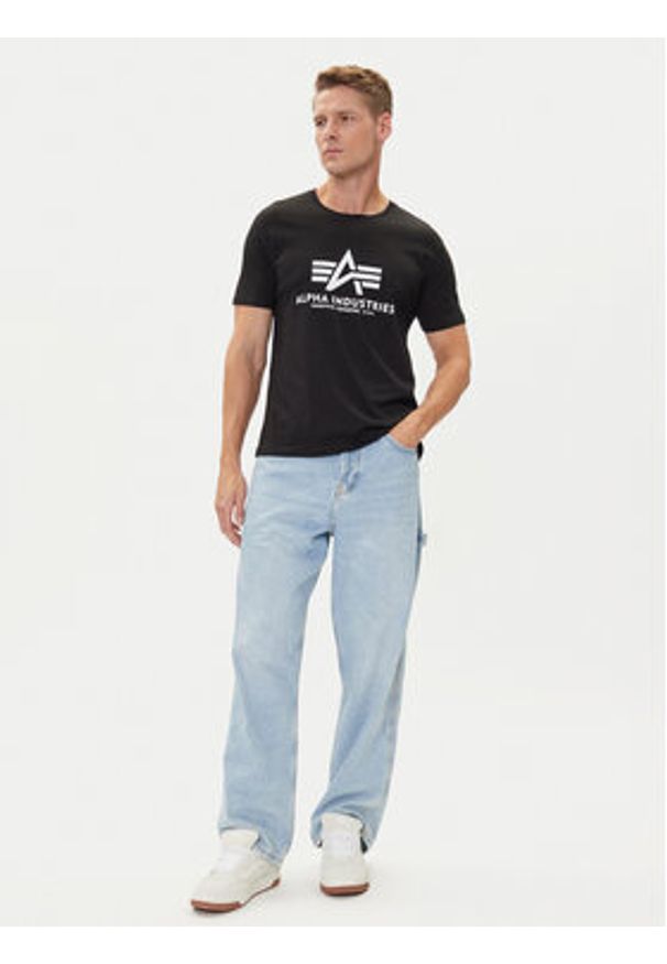Alpha Industries T-Shirt Basic T-Shirt 100501 Czarny Regular Fit. Kolor: czarny. Materiał: bawełna
