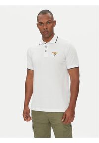 Aeronautica Militare Polo 251PO1308P82 Biały Regular Fit. Typ kołnierza: polo. Kolor: biały. Materiał: bawełna