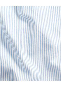 Ralph Lauren - RALPH LAUREN - Niebieska koszula w paski Custom Fit. Typ kołnierza: polo. Kolor: niebieski. Materiał: bawełna. Wzór: paski. Styl: elegancki