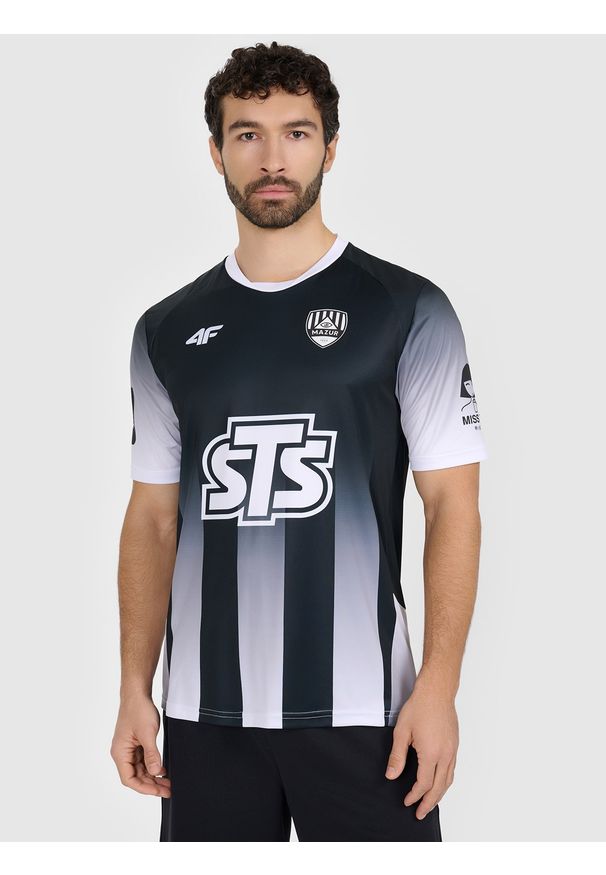 4f - 4F Koszulka klubowa domowa z sezonu 2025/26 z możliwością personalizacji męska 4F x Mazur Radzymin - niebieska S. Okazja: do domu. Kolor: wielokolorowy. Materiał: dzianina, skóra. Długość: długie. Wzór: napisy. Sezon: lato. Styl: klasyczny