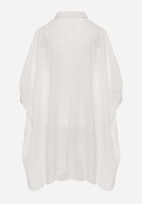 Renee - Biała Nietoperzowa Koszula na Lato ze Zwiewnej Bawełny o Kroju Oversize Caeilla. Kolor: biały. Materiał: bawełna. Sezon: lato. Styl: elegancki, wakacyjny, klasyczny #6