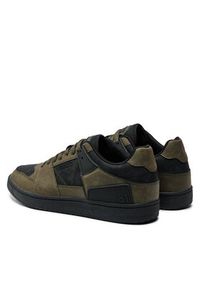 Guess Sneakersy Sava Low FMTSAL PEL12 Khaki. Kolor: brązowy. Materiał: skóra