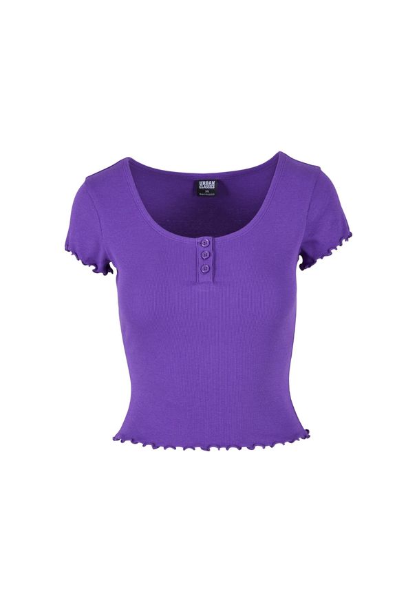 Koszulka damska Urban Classics Babylock. Kolor: fioletowy. Materiał: bawełna, elastan
