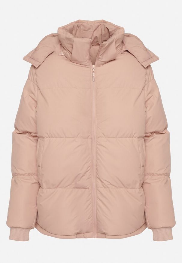 Born2be - Różowa Pudełkowa Kurtka Pikowana z Kapturem Anena. Typ kołnierza: kaptur. Kolor: różowy. Styl: elegancki