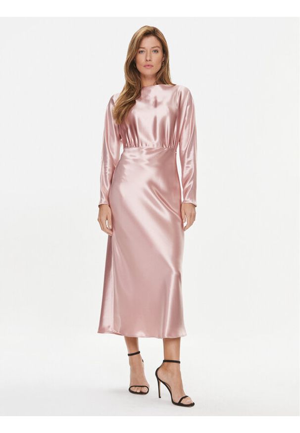Sukienka koktajlowa Calvin Klein. Kolor: różowy. Styl: wizytowy