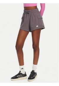 Adidas - adidas Szorty sportowe Essentials Small Logo JC5700 Szary Loose Fit. Kolor: szary. Materiał: bawełna