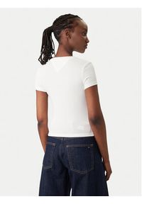 Tommy Jeans T-Shirt Wavy Flag DW0DW22272 Biały Slim Fit. Kolor: biały. Materiał: bawełna #2