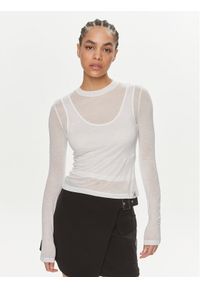 Calvin Klein Jeans Bluzka J20J223323 Biały Slim Fit. Kolor: biały. Materiał: wiskoza #1