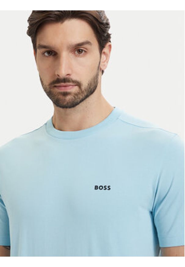 BOSS T-Shirt Tee 50506373 Niebieski jasny Regular Fit. Kolor: niebieski. Materiał: bawełna