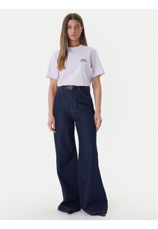 Calvin Klein Jeans T-Shirt LV047F801G Różowy Boxy Fit. Kolor: różowy. Materiał: bawełna