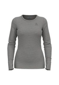 Odlo - Koszulka termoaktywna z długim rękawem damska ODLO z wełną merino. Kolor: szary. Materiał: wełna. Długość rękawa: długi rękaw. Długość: długie #1