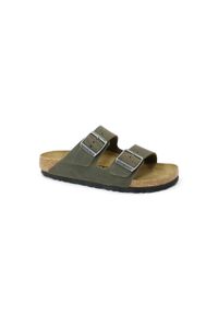 Klapki damskie Birkenstock 1027039. Kolor: zielony. Materiał: skóra