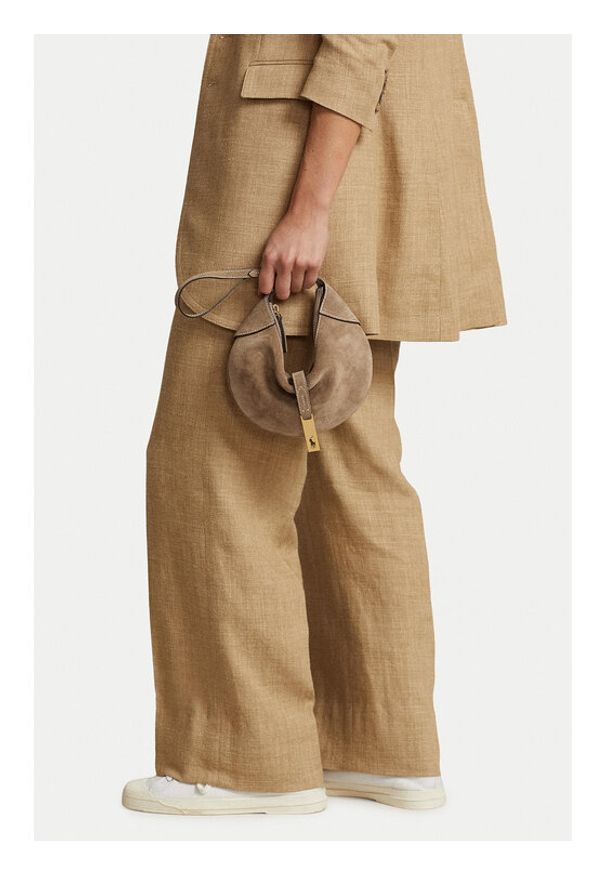 Polo Ralph Lauren Torebka 428922880001 Beżowy. Kolor: beżowy. Materiał: skórzane, zamszowe