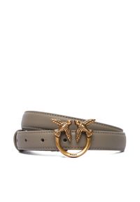 Pinko - PINKO Pasek Damski Love Berry H2 Belt AI 25-26 PLT01 100143 A0F1 Szary. Kolor: szary. Materiał: skóra