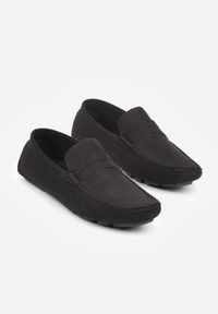 Born2be - Czarne Półbuty Mokasyny z Imitacji Zamszu Sewelka. Okazja: na co dzień. Kolor: czarny. Materiał: zamsz. Styl: klasyczny, casual, elegancki #3