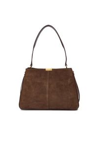 TOMMY HILFIGER - Tommy Hilfiger Torebka Casual Leather Shoulder Bag Sued AW0AW18201 Brązowy. Kolor: brązowy. Materiał: skórzane, zamszowe. Styl: casual