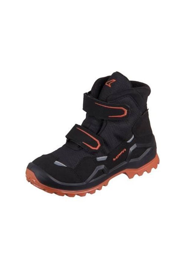 Buty trekkingowe dla dzieci Lowa Milo Evo Gtx. Wysokość cholewki: za kostkę. Kolor: czarny. Materiał: materiał, syntetyk. Szerokość cholewki: normalna. Sport: turystyka piesza