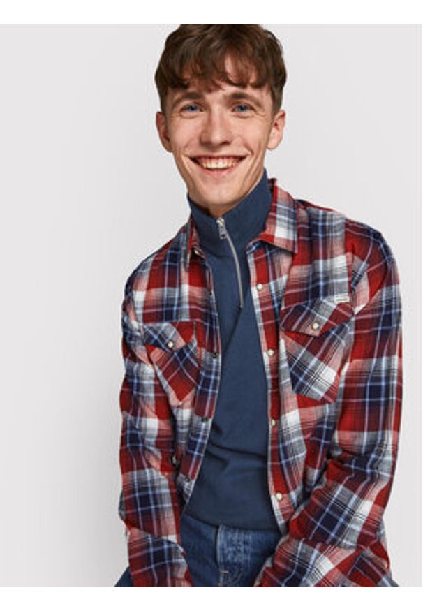 Jack & Jones Sweter Emil 12189339 Granatowy Regular Fit. Kolor: niebieski. Materiał: bawełna