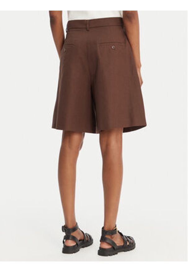 Weekend Max Mara Bermudy Ecuba 2615141022 Brązowy Loose Fit. Kolor: brązowy. Materiał: bawełna