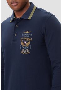 Aeronautica Militare - AERONAUTICA MILITARE Granatowy bawełniany męski longsleeve polo, Rozmiar L. Okazja: na co dzień. Typ kołnierza: polo. Kolor: niebieski. Materiał: bawełna. Długość rękawa: długi rękaw. Styl: casual, klasyczny, sportowy #2