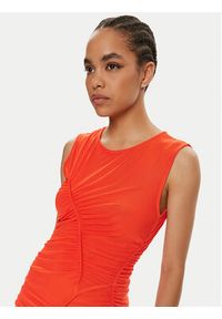 GESTUZ - Gestuz Sukienka codzienna Messi 10909133 Pomarańczowy Slim Fit. Okazja: na co dzień. Kolor: pomarańczowy. Materiał: syntetyk. Typ sukienki: proste. Styl: casual #4