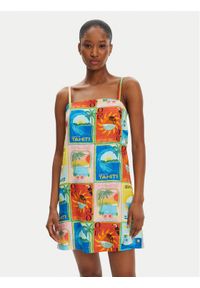 Roxy Sukienka letnia Atlas Playa Blanca ERJWD03860 Kolorowy Regular Fit. Materiał: bawełna. Wzór: kolorowy. Sezon: lato