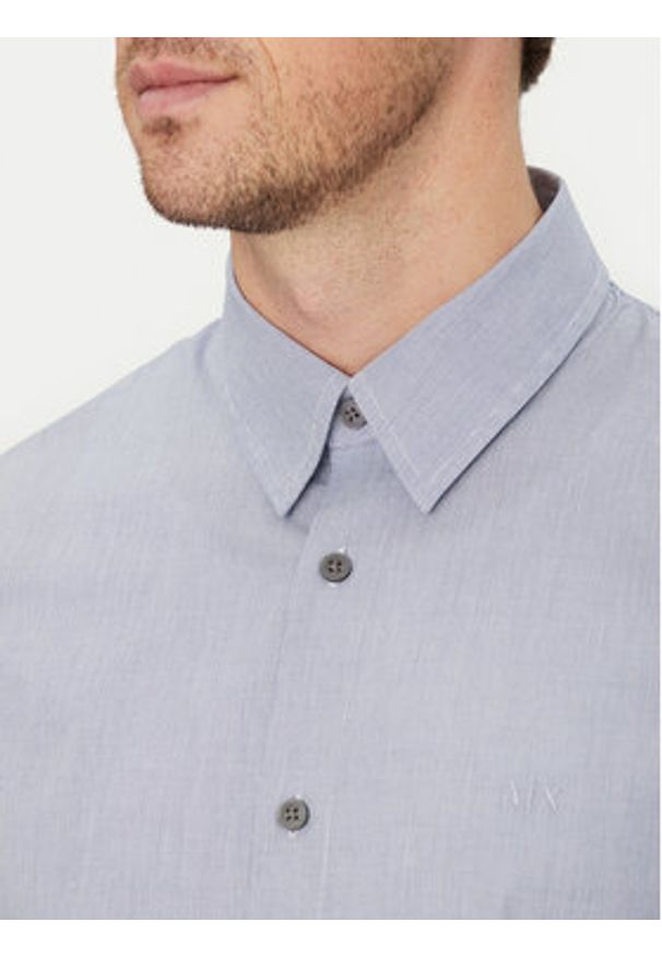 Armani Exchange Koszula XM000445 AF13007 FB056 Błękitny Regular Fit. Kolor: niebieski. Materiał: bawełna