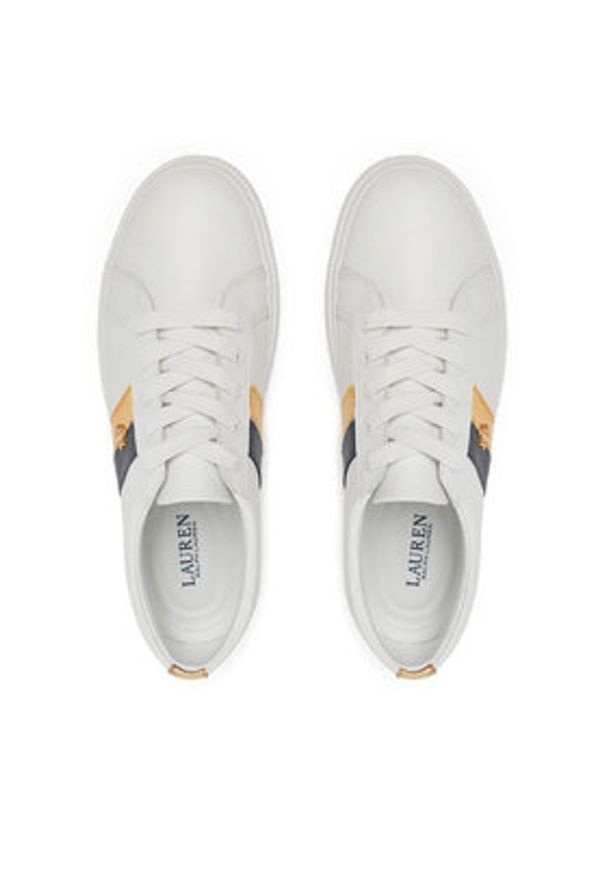 Lauren Ralph Lauren - LAUREN RALPH LAUREN Sneakersy Janson II 802942784002 Biały. Kolor: biały. Materiał: skóra