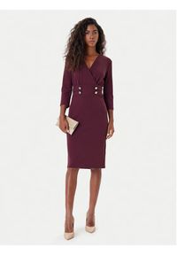 Rinascimento Sukienka koktajlowa CFC0126151003 Bordowy Slim Fit. Kolor: czerwony. Materiał: syntetyk. Styl: wizytowy #3