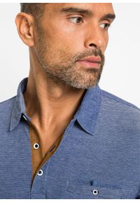 bonprix - Koszulka polo pique, długi rękaw. Okazja: na co dzień. Typ kołnierza: polo. Kolor: niebieski. Długość rękawa: długi rękaw. Długość: długie. Wzór: aplikacja. Styl: casual #3