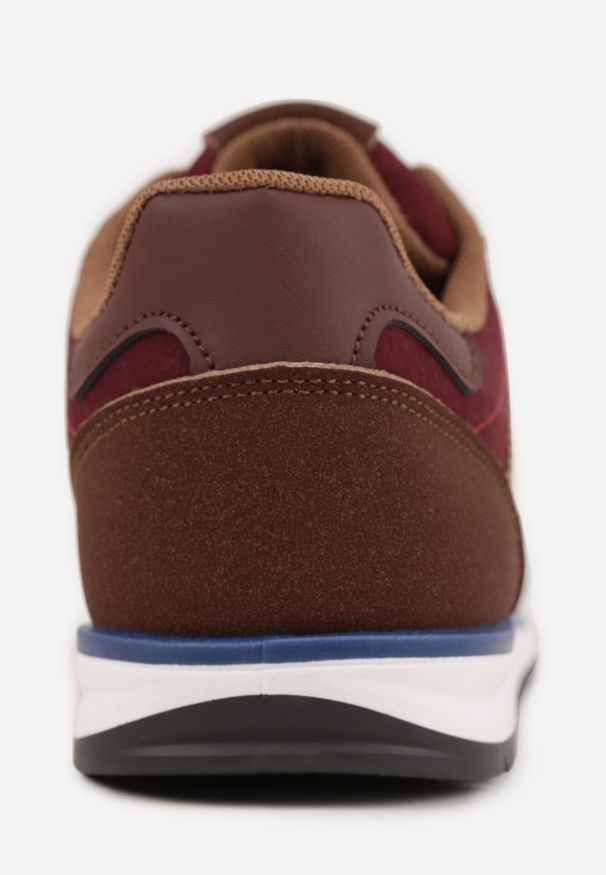 Born2be - Brązowe Sneakersy z Geometrycznym Motywem Jannata. Okazja: na co dzień. Kolor: brązowy. Materiał: dresówka, jeans. Wzór: geometria